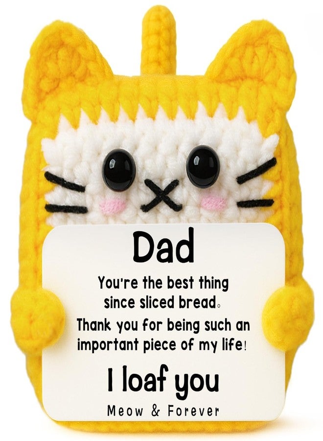 TKGIFTHOT Christmas Dad Gifts from Daughter Son Cute Crochet Cat Loaf Bread Toast Plush Sentimental Birthday Fathers Day Thanksgiving Present for Dad - Image 1